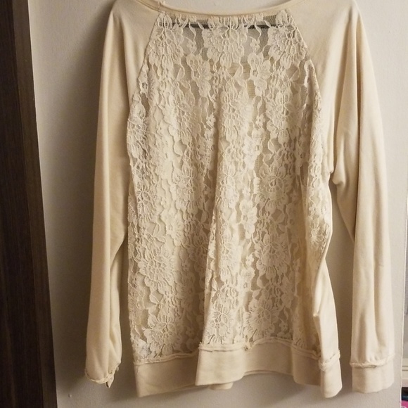 Lace back long sleeve top - Picture 2 of 5